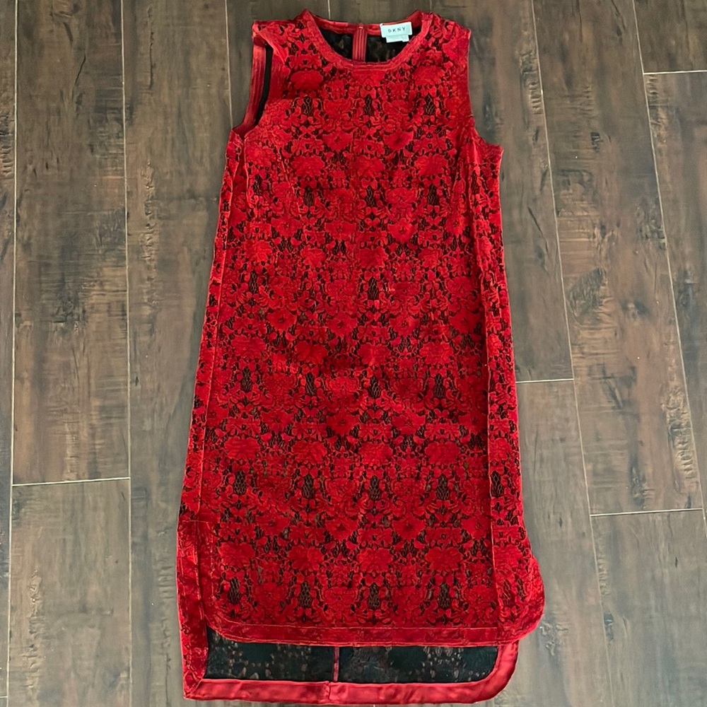 DKNY - Red Lace dress size Small